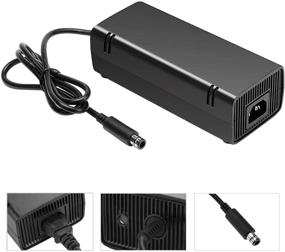img 1 attached to 🎮 High-Quality Xbox 360 E Power Supply - uowlbear AC Adapter Power Brick with Power Cord for Xbox 360 E Console, Low Noise Version with Silent Fan