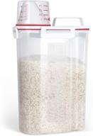 🍚 tbmax small airtight rice storage container - 5 lbs, ideal for dry food, flour, cereal, pasta - organize your kitchen pantry with this red container логотип