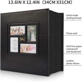 img 3 attached to 📷 Extra Large Capacity Family Wedding Photo Album 4x6 - Holds 500 Horizontal and Vertical Photos (500 Pockets, Black)