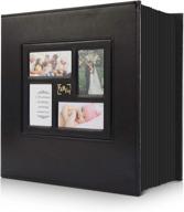 📷 extra large capacity family wedding photo album 4x6 - holds 500 horizontal and vertical photos (500 pockets, black) логотип