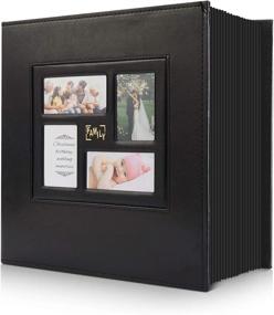 img 4 attached to 📷 Extra Large Capacity Family Wedding Photo Album 4x6 - Holds 500 Horizontal and Vertical Photos (500 Pockets, Black)