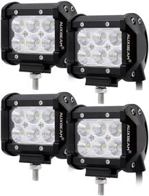 img 4 attached to 🔦 Auxbeam 4 шт. 4-дюймовая LED-подсветка: мощные 18W LED-подсветки для внедорожников, джипов, грузовиков и квадроциклов.