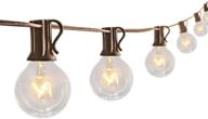 sunsgne 25ft globe string lights with g40 bulbs (ul listed) - perfect for backyard patio, garden parties, and cafe ambiance - includes 2 extra bulbs - natural warm bulbs - indoor outdoor hanging umbrella lights - brown логотип