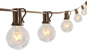 img 4 attached to Sunsgne 25Ft Globe String Lights with G40 Bulbs (UL Listed) - Perfect for Backyard Patio, Garden Parties, and Cafe Ambiance - Includes 2 Extra Bulbs - Natural Warm Bulbs - Indoor Outdoor Hanging Umbrella Lights - Brown