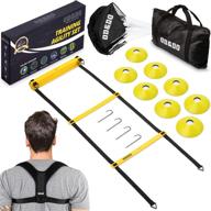 7pc speed training equipment set with agility ladder, cones, parachute, and back support - enhance your od&do performance logo