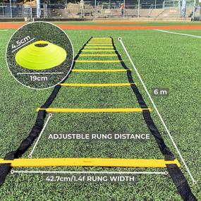 img 3 attached to 7PC Speed Training Equipment Set with Agility Ladder, Cones, Parachute, and Back Support - Enhance Your OD&DO Performance