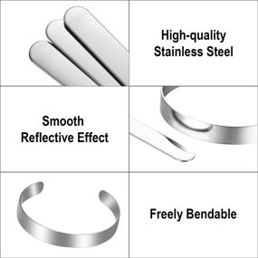 img 2 attached to 📿 Hicarer 18 Pieces Bracelet Blanks: Stainless Steel Bangle Blanks for DIY Stamping Jewelry