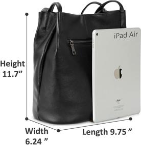 img 1 attached to Iswee Leather Shoulder Handbags Black Lichee Women's Handbags & Wallets for Shoulder Bags