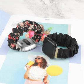 img 2 attached to 🎀 TOYOUTHS 2-Pack Cute Elastic Scrunchie Bands for Fitbit Versa/Versa 2/Versa Lite - Stylish Cloth Fabric Bracelets for Women/Girls
