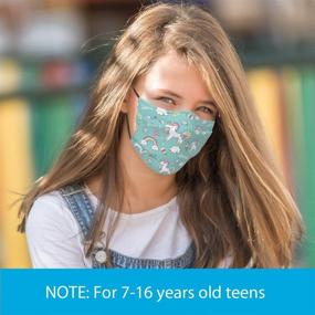 img 3 attached to Набор из 2 детских бандан со смешными узорами - многоразовые тканевые маски для лица с 6 фильтрами, идеально подходящие для подростков мальчиков и девочек в возрасте от 7 до 16 лет.