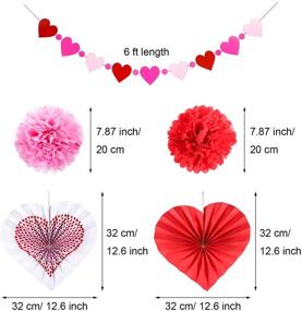 img 3 attached to Blulu Valentine's Day Paper Kit Party Decorations - Multicolor Tissue 🎉 Paper Flowers Bunting Hanging Fan for Party Decor (12 Pieces Style 1)