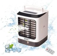 🌬️ stay cool anywhere: mini portable air conditioner fan with evaporative mist, 3 speeds, and night light - perfect for office, bedroom, and outdoor use logo