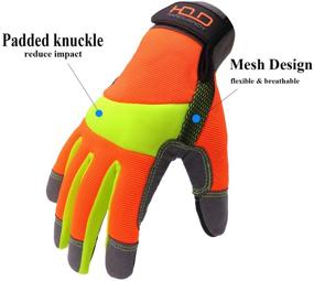 img 1 attached to 🧤 Handlandy Orange Reflective Anti-vibration Touchscreen Gloves