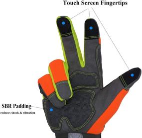 img 3 attached to 🧤 Handlandy Orange Reflective Anti-vibration Touchscreen Gloves