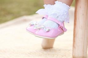 img 3 attached to Comway Infant Toddler Baby Girl Mary Jane Ballerina Flats Shoes with Anti-Slip PU Sole and Bowknot Detail for Princess Party Dress - Sizes 1 to 5