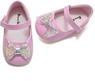 comway infant toddler baby girl mary jane ballerina flats shoes with anti-slip pu sole and bowknot detail for princess party dress - sizes 1 to 5 logo