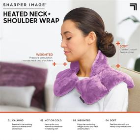 img 3 attached to 🌿 Warm & Cooling Herbal Aromatherapy Neck & Shoulder Plush Wrap Pad for Soothing Muscle Pain and Tension Relief Therapy - 100% Natural Lavender & Herb Spa Blend, Microwave or Freeze Use