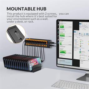 img 1 attached to iDsonix USB 3.0 Hub: 13-Port 12V / 5A Powered USB Hub with BC1.2 Fast Charge (5V2.4A), 5Gbps High Speed Transfer, Individual Switches, Aluminum Alloy USB Splitter for Laptop, PC, HDD, SSD, and More