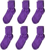 🧦 seamless turn cuff socks for little girls - pack of 6 by jefferies socks logo