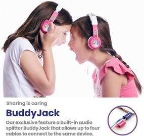 img 1 attached to 🎧 ONANOFF BuddyPhones Explore Foldable - Pink: Volume-Limiting Kids Headphones with Travel Bag, Audio Sharing, Mic - Compatible with Fire, iPad, iPhone, Android