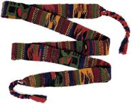 fair trade guatemalan handmade cotton belt or hat band - hand woven, self-tie wrap around, 45 x 1.3 in. logo