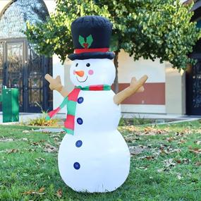 img 3 attached to 4 FT Christmas Inflatable Snowman with Top Hat - GOOSH Outdoor Yard Decoration Clearance, Built-in LED Lights for Holiday Party, Xmas, Yard, Garden