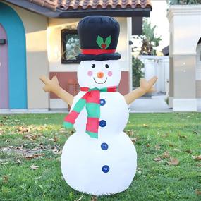 img 4 attached to 4 FT Christmas Inflatable Snowman with Top Hat - GOOSH Outdoor Yard Decoration Clearance, Built-in LED Lights for Holiday Party, Xmas, Yard, Garden