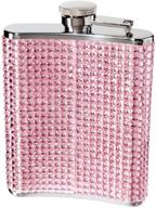 stainless steel hip flask, pink - oggi glitter and glitz logo