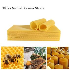 img 2 attached to 🐝 OlyFanco Beeswax Sheets: 30 Pcs Natural Foundation for Honeycomb, Candle Making, and Bee Hive - Deep Foundation-41.5cm X 19.5cm