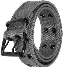img 2 attached to 👔 Gelante Canvas Belt Color 2043 Black L: Stylish Men's Accessory for Fashionable Belts