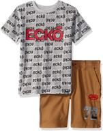 👕 elevate your toddler's style with ecko sleeve t-shirt shorts for boys' clothing logo