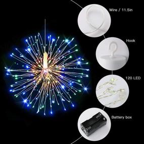 img 2 attached to 🌟 120 LED Starburst Fairy String Lights - 4 Pack, 8 Modes + Remote Control, Dimmable Christmas Decoration Lights for Wedding, Colorful Hanging Lights