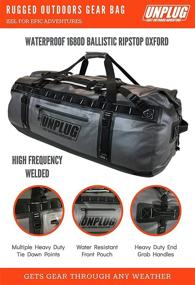 img 3 attached to 🎒 Unplug Ultimate Adventure Bag: 1680D Heavy Duty Waterproof Duffel for Boating, Motorcycling, Hunting, Camping & More - Designed to Safeguard Gear in Any Conditions