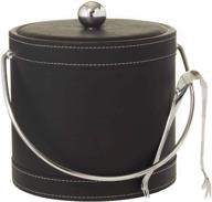 leatherette stitching insulated ice bucket logo