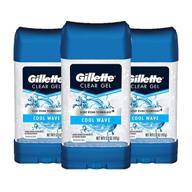 🏃 gillette cool wave clear gel antiperspirant deodorant for men (pack of 3) – 3.8 oz – long-lasting odor protection logo