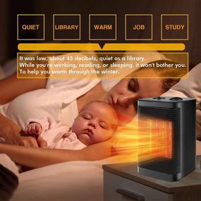 img 2 attached to 🔥 VIIMI Space Heater: Safe, Quiet, and Adjustable 1500W/750W Mini Heater for Bedroom, Office, and Indoor Use - with Tip-Over and Overheat Protection