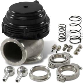 img 1 attached to 🚗 Black Water Cooled External Turbo Wastegate Kit - DNA Motoring WG-44MM-BK, 44mm Steel