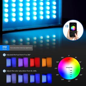 img 1 attached to 🎥 Набор батарей Neewer 2-Packs P280 RGB LED-видеосвет с управлением через приложение - CRI97+/настраиваемая цветовая температура/360° полный цвет/9 сцен, LED-панель с съемным диффузором для YouTube, уличной фотографии