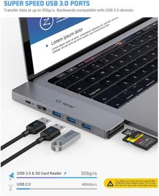 img 2 attached to 🔌 TOTU 8 in 2 USB C Hub for MacBook Pro 2020/2019-2016 | Dual 4K HDMI, 100W PD, 3 USB 3.0