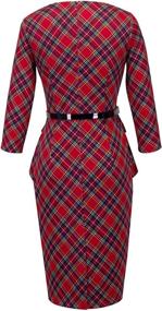 img 3 attached to HOMEYEE Vintage Tartan Bodycon Dress for Women - Stylish Women's Apparel