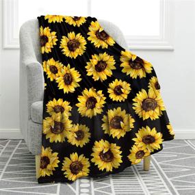 img 4 attached to 🌻 Jekeno Double Sided Print Sunflower Blanket - Soft, Warm, Lightweight Throw for Adults, Women - ideal Gift - 60"x80