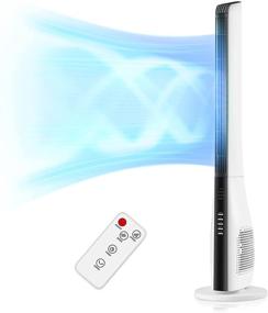 img 4 attached to 🌬️ TRUSTECH 43-Inch White Oscillating Tower Fan with Remote Control - Quiet Bladeless Cooling for Whole-Room Comfort in Bedroom, Living Room, Office, and Home