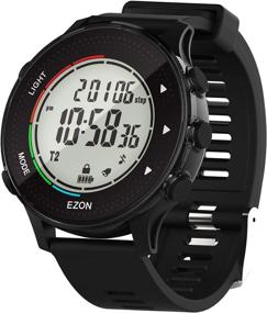 img 4 attached to ⌚ EZON T045A11 Outdoor Running Sport Watch with Pedometer, Stopwatch, Heart Rate Monitor, Timer - Waterproof 50M