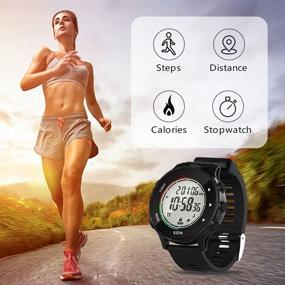 img 2 attached to ⌚ EZON T045A11 Outdoor Running Sport Watch with Pedometer, Stopwatch, Heart Rate Monitor, Timer - Waterproof 50M