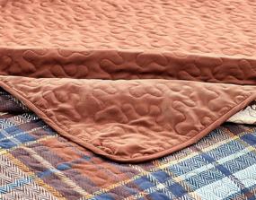 img 3 attached to 🎣 River Lodge Twin Bedding Set: Fly Fishing Themed Rustic Cabin Quilted Bedspread with Southwestern Tartan Check Plaid Tweed Patterns in Blue Brown - Complete with Fishing Rods and Lures