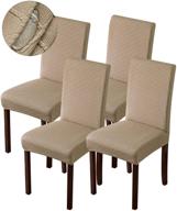 🪑 waterproof dining chair covers for dining room and kitchen - genina parsons chair covers (khaki, pack of 4) logo