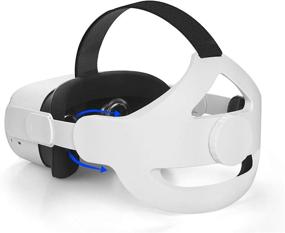 img 2 attached to 🔥 Esimen 5 в 1 Регулируемый ремень для головы для Oculus Quest 2 VR Shell: Улучшенная поддержка, комфорт и стиль в VR (Белый)