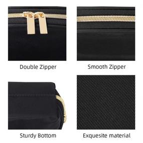 img 1 attached to 👜 Ultimate Waterproof Half Moon Makeup Bag Set for Women - AceList 3Pcs Travel Organizer, Portable and Stylish Toiletry Bags with Double Gold Zipper - Black