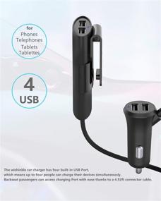 img 2 attached to 🔌 Wishinkle 4 USB Car Charger: High-Speed 24W Multi-Port Adapter for iPhone, iPad, Samsung Galaxy, and More