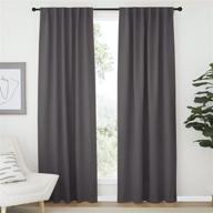 🏠 nicetown grey blackout curtain panels - 52x84 inch, 2 pieces, insulating room darkening drapes for bedroom, window draperies logo